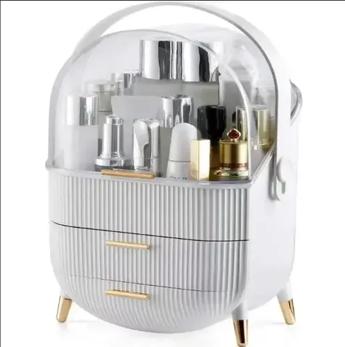 Organizador De Cosméticos Maquillaje C/ Tapa + Porta Brochas