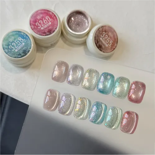 Set 6 Esmaltes Gel Con Imán Cat Eye Gaoy Frost Galaxy