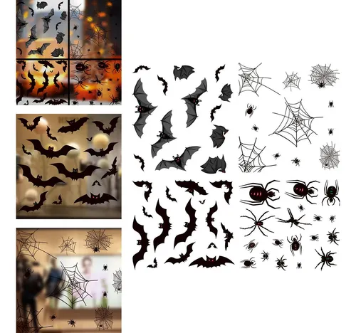 Pegatinas De Halloween Para Decoración De Pared, Web, Aterra
