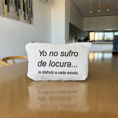 Neceser De Lona Estampada 21×14 Organizador Viaje Maquillaje Locura