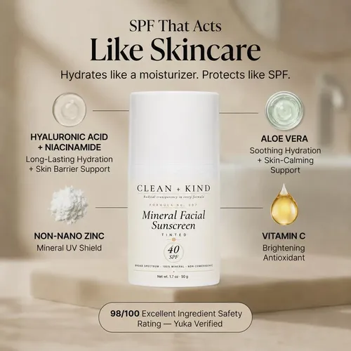 Protector Solar Mineral Tintado Clean + Kind  Spf 40