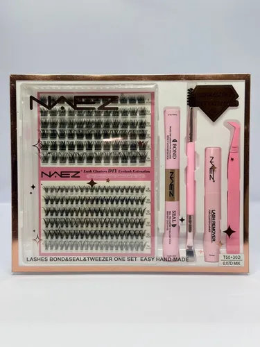 Kit Pestaña Postiza Naez T50+30p Adhesivo Sellador Removedor