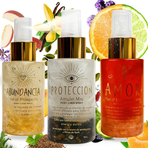 Kit Perfumes Mujer Abundancia, Protección, Amor-edp-cuarzos