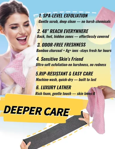 Toallón Exfoliante Premium Negro Para Cuerpo Y Rostro