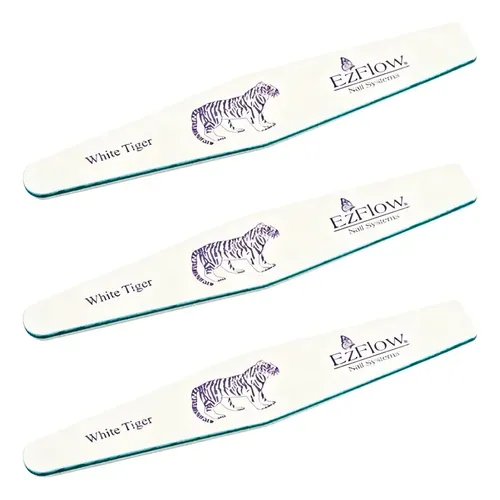 Kit Limas EzFlow White Tiger Pro Grano 100 Uñas Artificiales X3