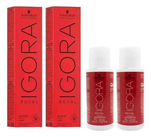 Kit X2 Tintura + Oxidante Igora Royal Coloracion Schwarzkopf Tono 20 Vol