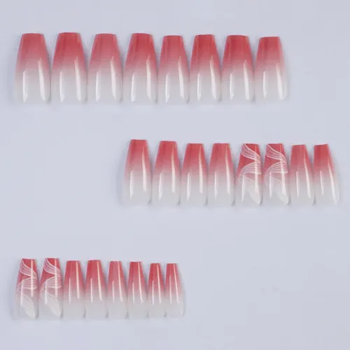 Uñas Press On Reutilizables Diseños Variados 24u Veluna Full Rose Wave Press On Nails