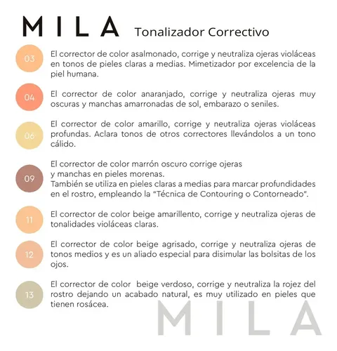 Tonalizador Corrector De Ojeras Alta Cobertura Mila Marzi Tono 2000p-06 Amarillo