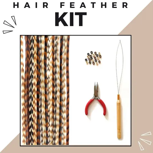 Kit De Extensiones Con Plumas Reales Para Cabello