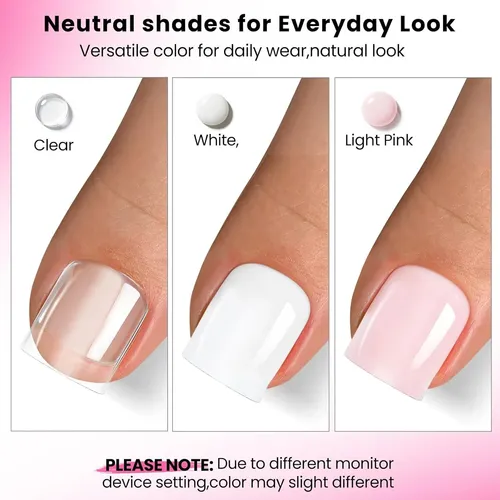 Kit Poligel Uñas Dedos De Los Pies Glimightyx 3 Colores