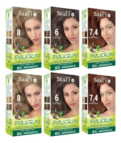 Silkey Policrom Tono Sobre Tono Coloración Sin Amoníaco X 6u