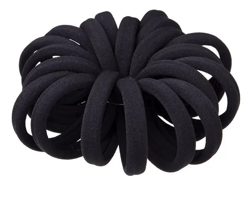 (60 Bucles Gruesos Para El Pelo De Color Negro) -diadema Elá