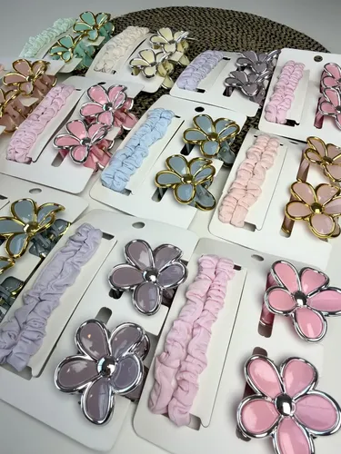 24 Colitas Y 24 Pinzas Broches Pelo Flor Mariposa Por Mayor