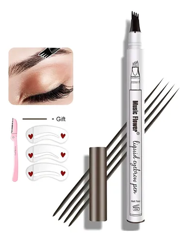 Lápiz De Cejas Microblading Music Flower 4 Puntas Marrón