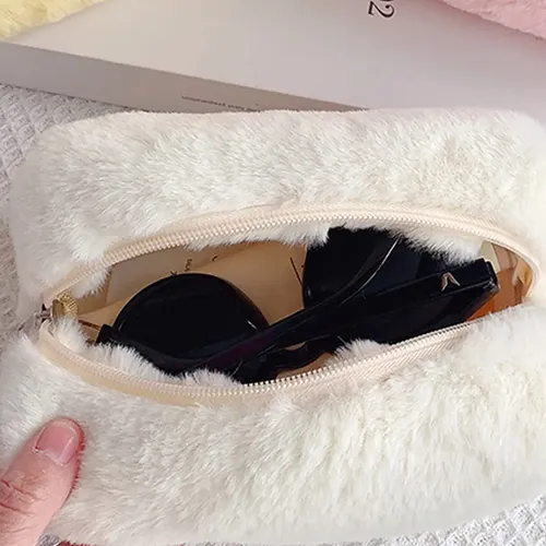Bolsa De Maquillaje De Felpa For Mujer, Bolsa De Viaje