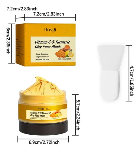 Mascarilla Facial De Cúrcuma Vc Para Poros, Brillo Y Firmeza Todo Tipo De Piel