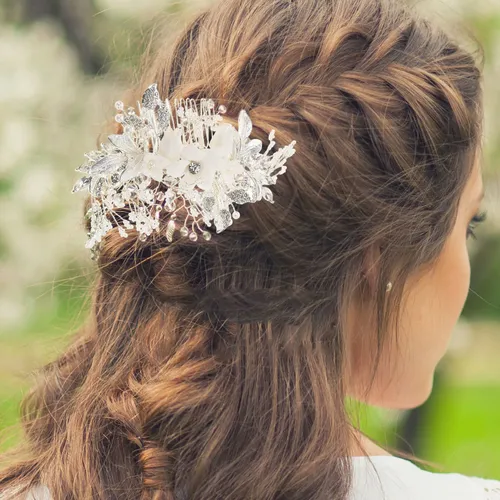 Peineta Para Novia, Joyería Elegante Para El Cabello De Novi