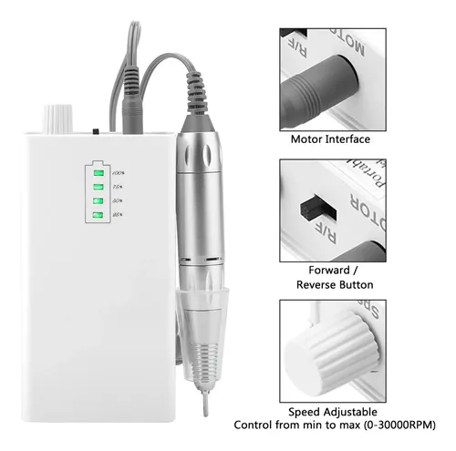 Máquina Eléctrica Recargable Portátil Para Uñas 30000