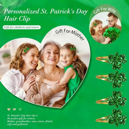 4 Pinzas For El Cabello Con Forma De Trébol, Nuevo Modelo