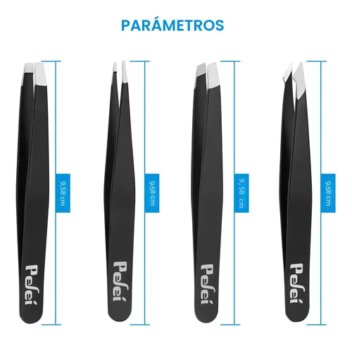 Juego De Pinzas Profesionales De Precisión, Paquete De 4 Uni Negro
