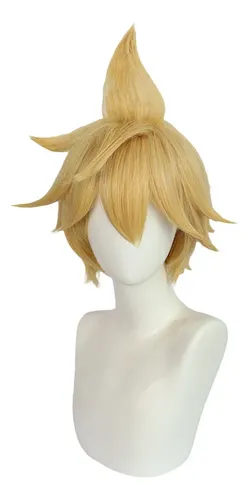 Peluca Rubia Recta Kagamine Rin Len @az, Peluca Corta