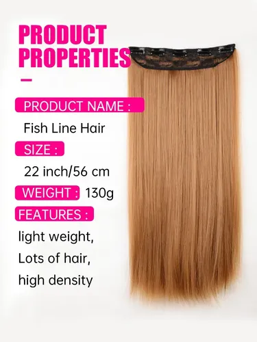 Extensión De Cabello Sintético Lacio 56cm Castaño Claro