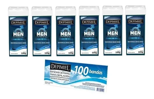 Roll On Depimiel Men X 6 Unid + 100 Bandas Depilacion