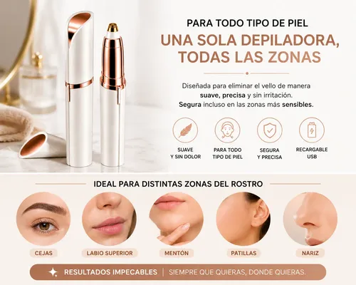 Depilador Facial 2 En 1 Recargable Cejas Y Vello Usb
