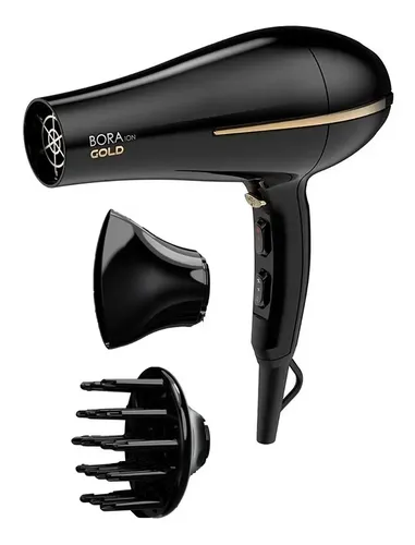 Gama Secador Pelo Peluqueria Bora Gold Ceramic Ion Negro 3c