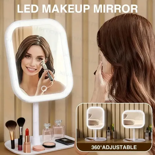 Espejo De Maquillaje Con Luz Led Usb Y Control Táctil 3 Colo