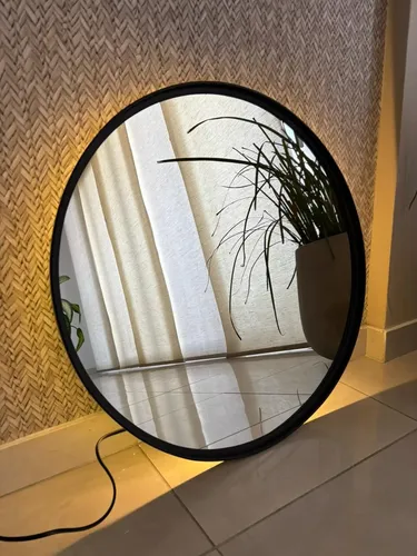 Espejo Redondo 60cm Pvc Simil Hierro (premium) Con Led