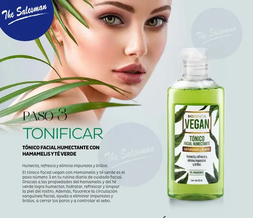 Tónico Facial Humectante Vegan, Con Hamamelis Y Té Verde