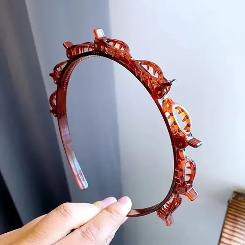 Pinza Para El Pelo Tejida Vintage De Plástico Hueco De Múlti