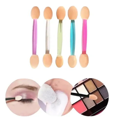 10 Aplicador De Sombras Para Ojos Y Uñas Doble Punta Make Up