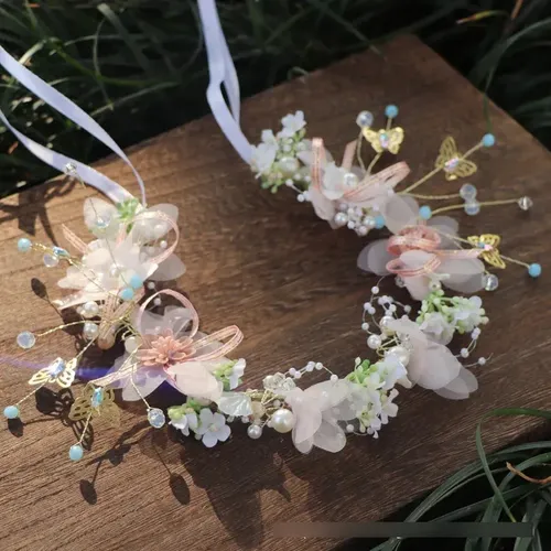 Bonitos Accesorios De Pelo De Verano Para Niña Con Flores Pa Flower Fairy Headband
