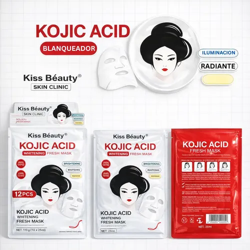 Mascarilla Facial Despigmentante Ácido Kojico Kiss Beauty
