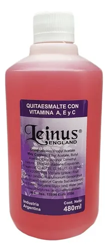 Quita Esmalte Manicuria Pedicuria Profesional Leinus 480 Ml