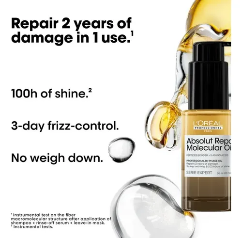 Aceite Loreal Absolut Repair Molecular Oil Capilar X 30ml