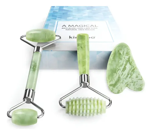Juego De Rodillos De Jade Para Masaje Facial Antienvejecimie