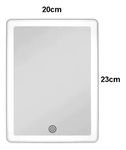 Espejo Rectangular 200x230mm Blanco Luz Led Dimerizable