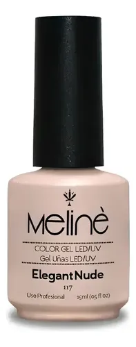 Esmalte Meline Nuevos Colores Gel Uv/led Semip. X 15 Ml Color 117 Elegant Nude