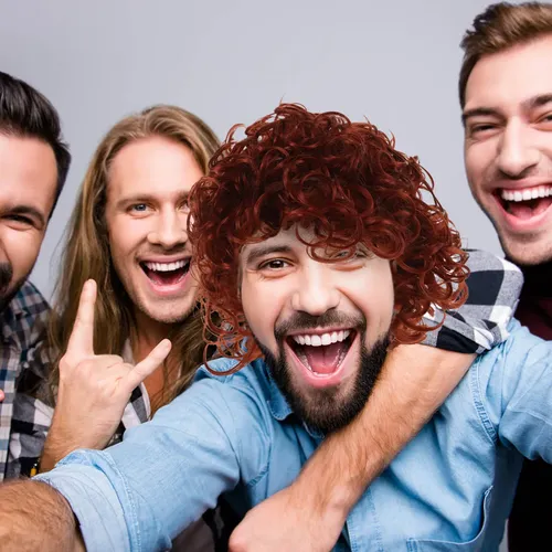 Peluca Punk Rizada Afro Divertida Para Fiesta, Disfraz Corto