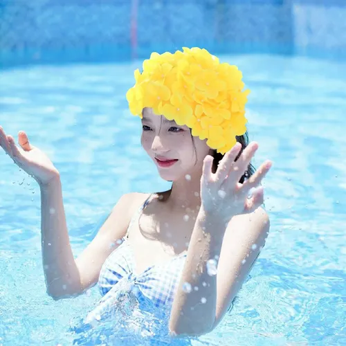 Gorro De Baño De Flores Gorros De Baño Suaves Amarillo