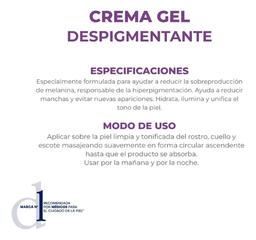 Dermaglós Facial Crema Gel Despigmentante Hidratante