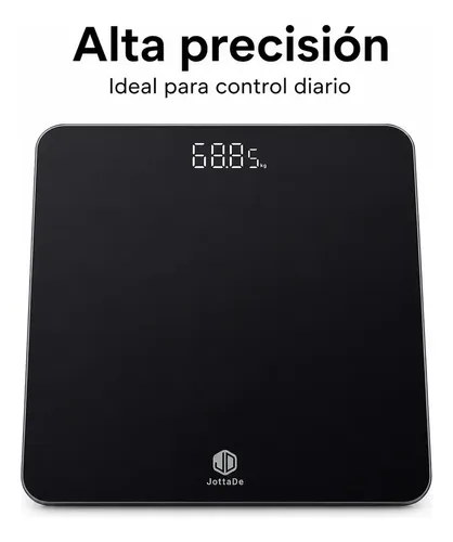 Balanza Digital Alta Precisión Personal 180kg Vidrio Templado LED Color Negro JD EB3483