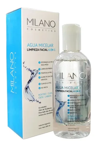 Agua Micelar Milano-limpieza Facial 6 En 1 (200ml) X 6 Unid