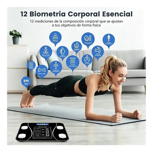 Báscula Inteligente Digital Baño Mide Grasa Muscular Imc Su