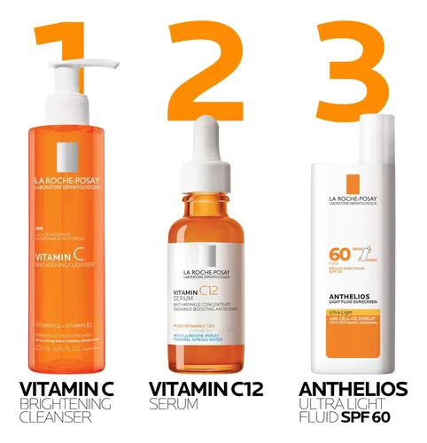 Limpiador Facial Con Vitamina C La Roche-posay, 200 Ml Todo Tipo De Piel Día/noche