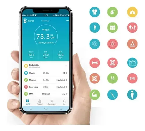Balanza Personal Digital Con Bluetooth Max 180k App Celular
