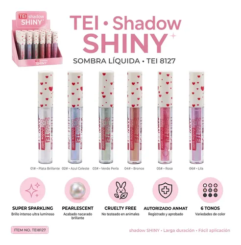 X6 Pack Sombra Líquida Shadow Shiny Brillante Glitter New Pr